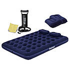 Матрац надувний Bestway 67374 з насосом 203 x 152 см, синій