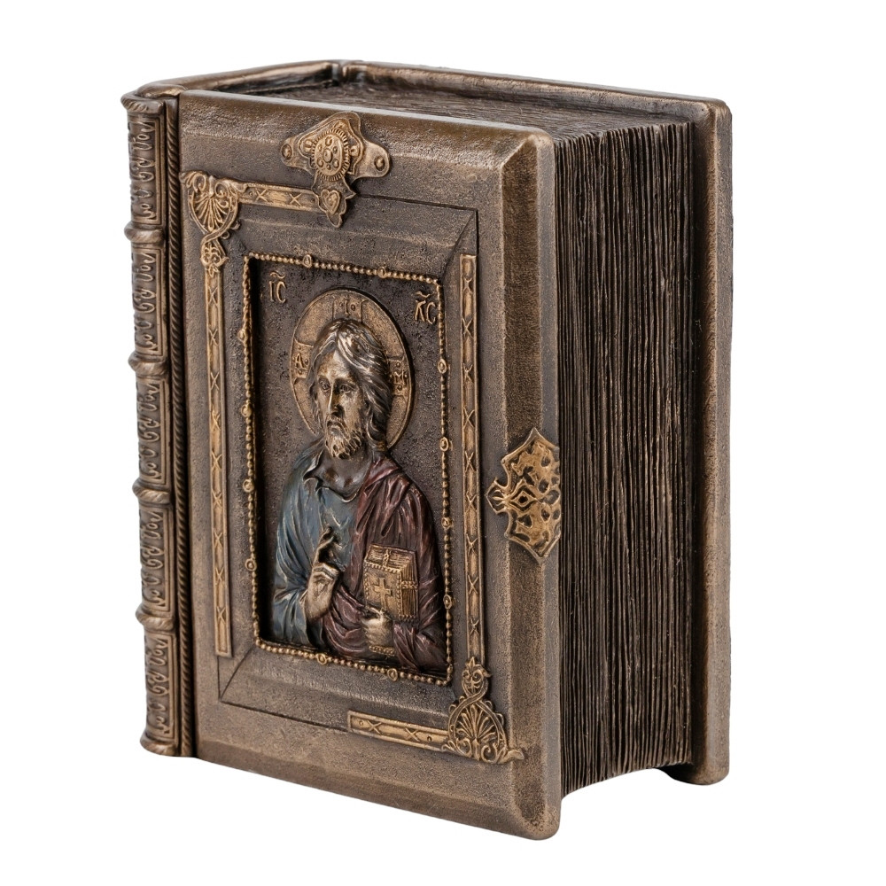 Скринька книга Veronese Святий 12х9 см 75894 бронзове напилення, фото 1