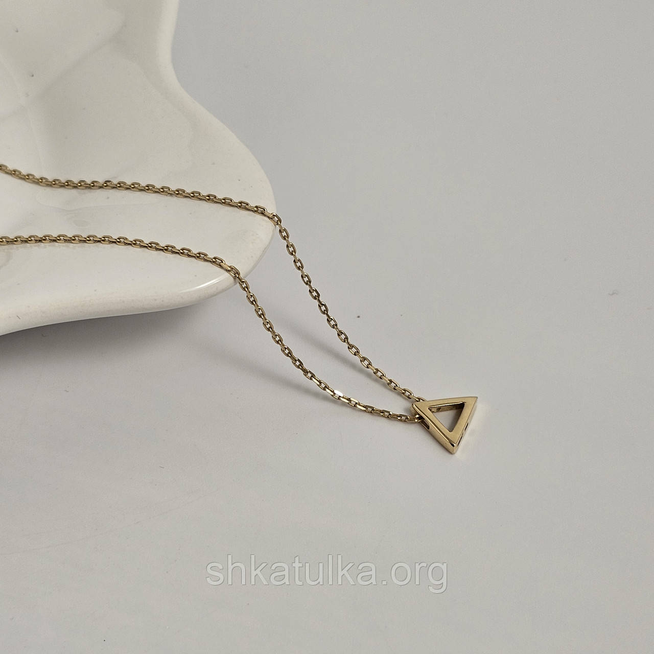 Кольє золоте тонкий ланцюжок з підвіскою трикутником, фото 1