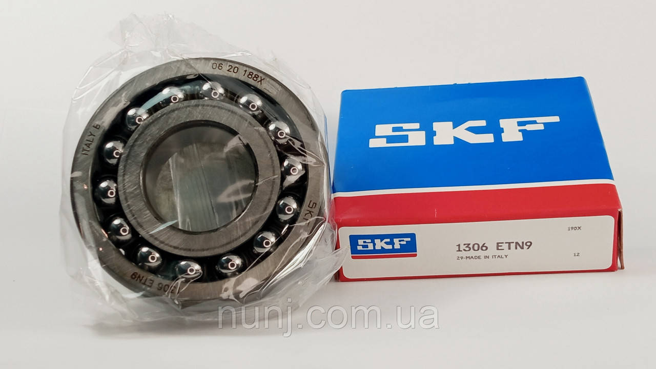 Підшипник 1306-ETN9 SKF (1306) розміри: 30*72*19 кульковий радіальний, фото 1