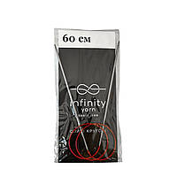 Спиці кругові Infinity Yarn 60 см металевий трос в силіконі фіксований № 2