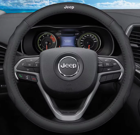 Чохол на кермо для автомобіля Jeep з натуральної шкіри, фото 1