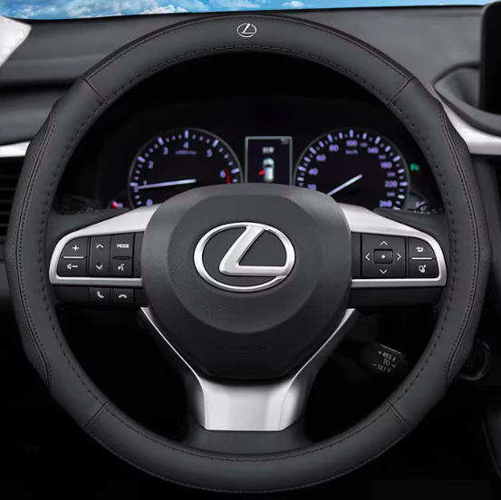 Чохол на кермо для автомобіля Lexus з натуральної шкіри, фото 1