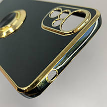 Чохол для Motorola G22 глянцевий чохол з кільцем тримачем на телефон моторола г22 чорний l7h, фото 5