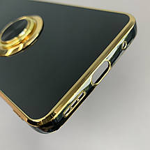 Чохол для Motorola G22 глянцевий чохол з кільцем тримачем на телефон моторола г22 чорний l7h, фото 4