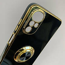 Чохол для Motorola G22 глянцевий чохол з кільцем тримачем на телефон моторола г22 чорний l7h, фото 3