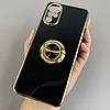 Чохол для Motorola G22 глянцевий чохол з кільцем тримачем на телефон моторола г22 чорний l7h, фото 6