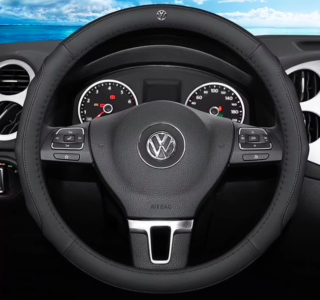 Чохол на кермо для автомобіля Volkswagen з натуральної шкіри, фото 1