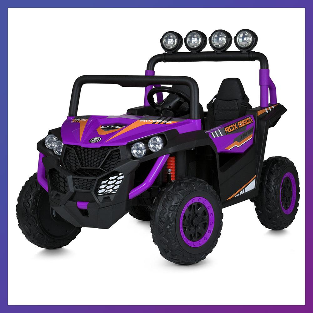 Дитячий електромобіль на акумуляторі двомісний Багі M 6058 з пультом р/у для дітей 3-8 років Фіолетовий, фото 1