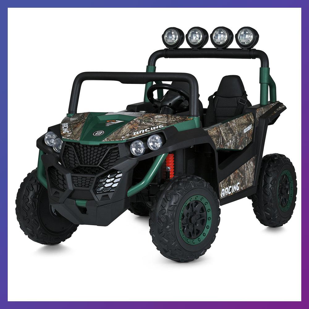 Дитячий електромобіль на акумуляторі двомісний Багі M 6058 з пультом р/у для дітей 3-8 років Камуфляж Green, фото 1