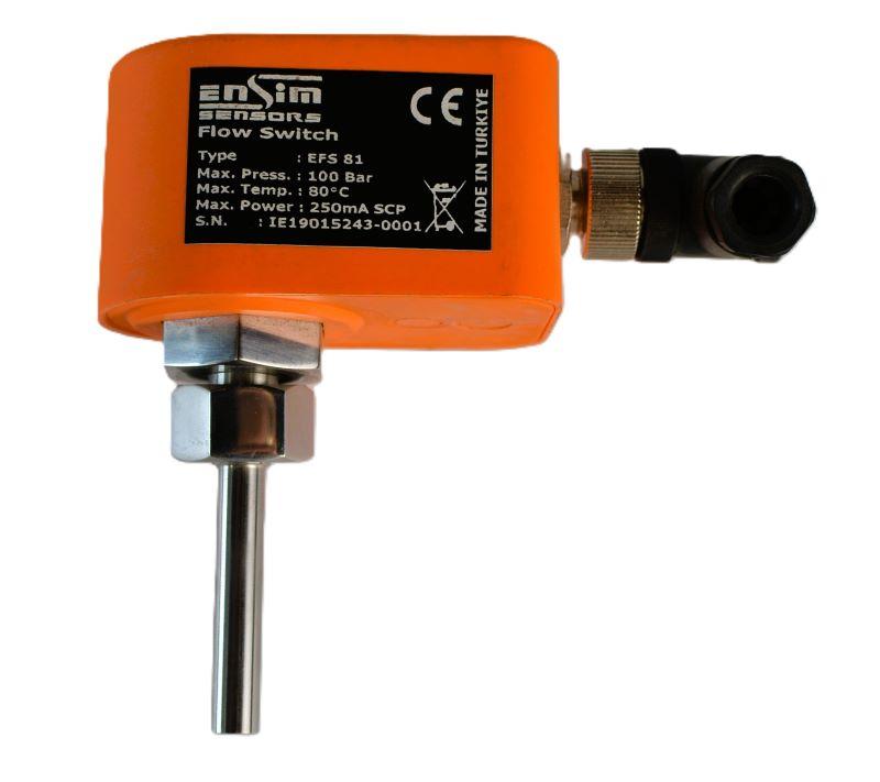 Калориметричне (теплове) реле протоку EFS81, M18 x 1,5,L-45mm,24VDC, PNP - NO / NC, M12 x 5 Pin, IP67, фото 1