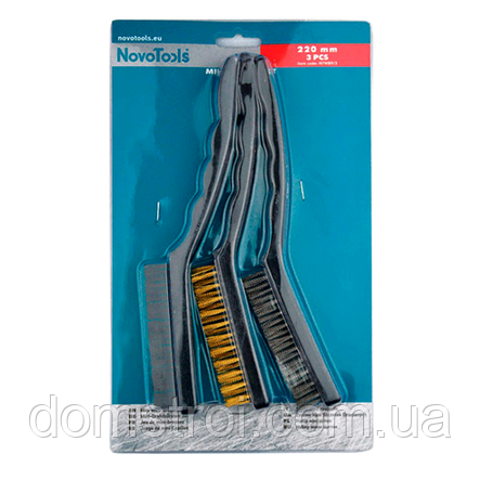 Набір щіток для зачищення NOVOTOOLS 220 мм (3 шт), фото 2