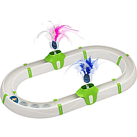 Модульна іграшка-трек з пір'ям і світною кулею для котів Ferplast Turbine (Ферпласт Турбіна)