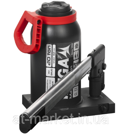 Домкрат пляшковий 20т (234-459мм) MEGA BR20G, фото 1