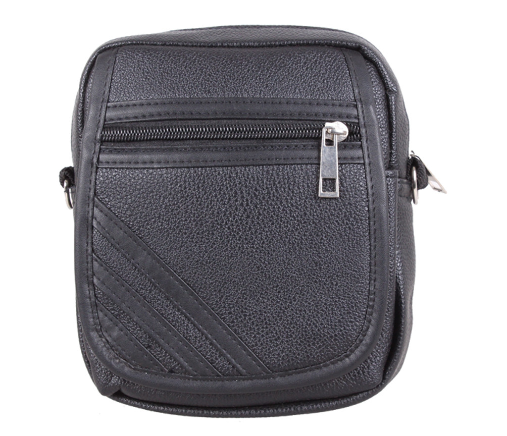 Чоловіча сумка зі шкірозамінника  301402 чорна, фото 1