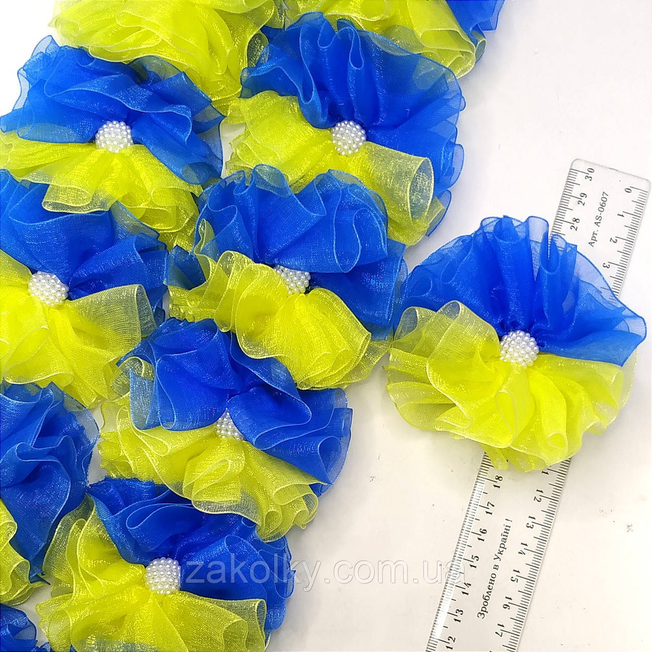 Бант на гумці Українська символіка "Жовто-блакитний".