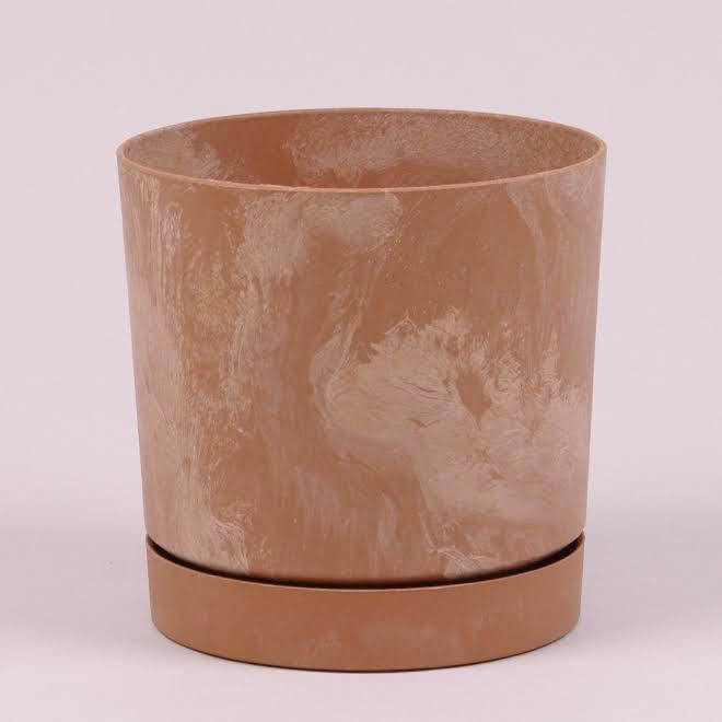 Пластиковий горщик для рослин (квітів) TUBO P BETON EFFECT3.2л