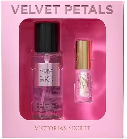 Подарунковий набір з блиском для губ Victoria's Secret Velvet Petals Mist & Kiss