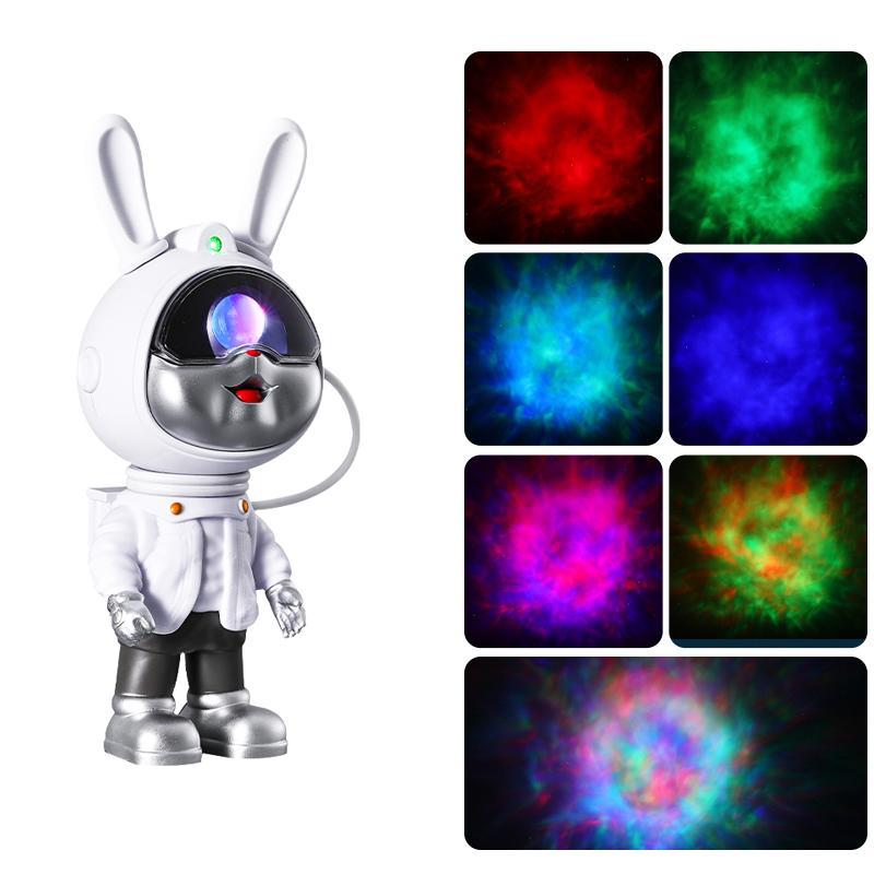 Проєктор зоряного неба. Світильник Заєць-космонавт Стоїть на підставці. Пульт, фото 1