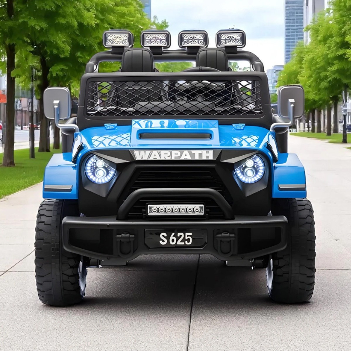 Дитячий електромобіль на акумуляторі двомісний Джип Jeep M 6108 з пультом р/у для дітей 3-8 років Синій, фото 1