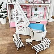 Ляльковий басейн з гіркою 47 см та шезлонгами Nestwood 4од, фото 8