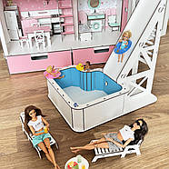 Ляльковий басейн з гіркою 47 см та шезлонгами Nestwood 4од, фото 10