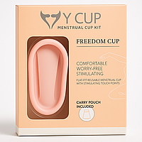 Менструальная чаша Y CUP Freedom комфорт до 8 часов, медицинский силикон, универсальный размер