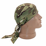 Тактична армійська бандана камуфляжна мультикам Чоловіча літня шапка-бандана на голову Coolmax, фото 2