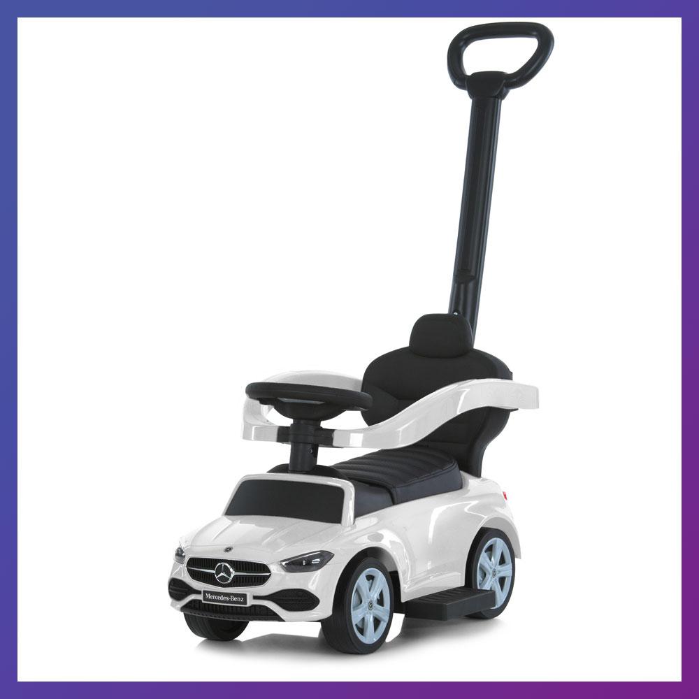 Дитяча каталка-толокар Mercedes 668L з батьківською ручкою 2 в 1 Білий, фото 1