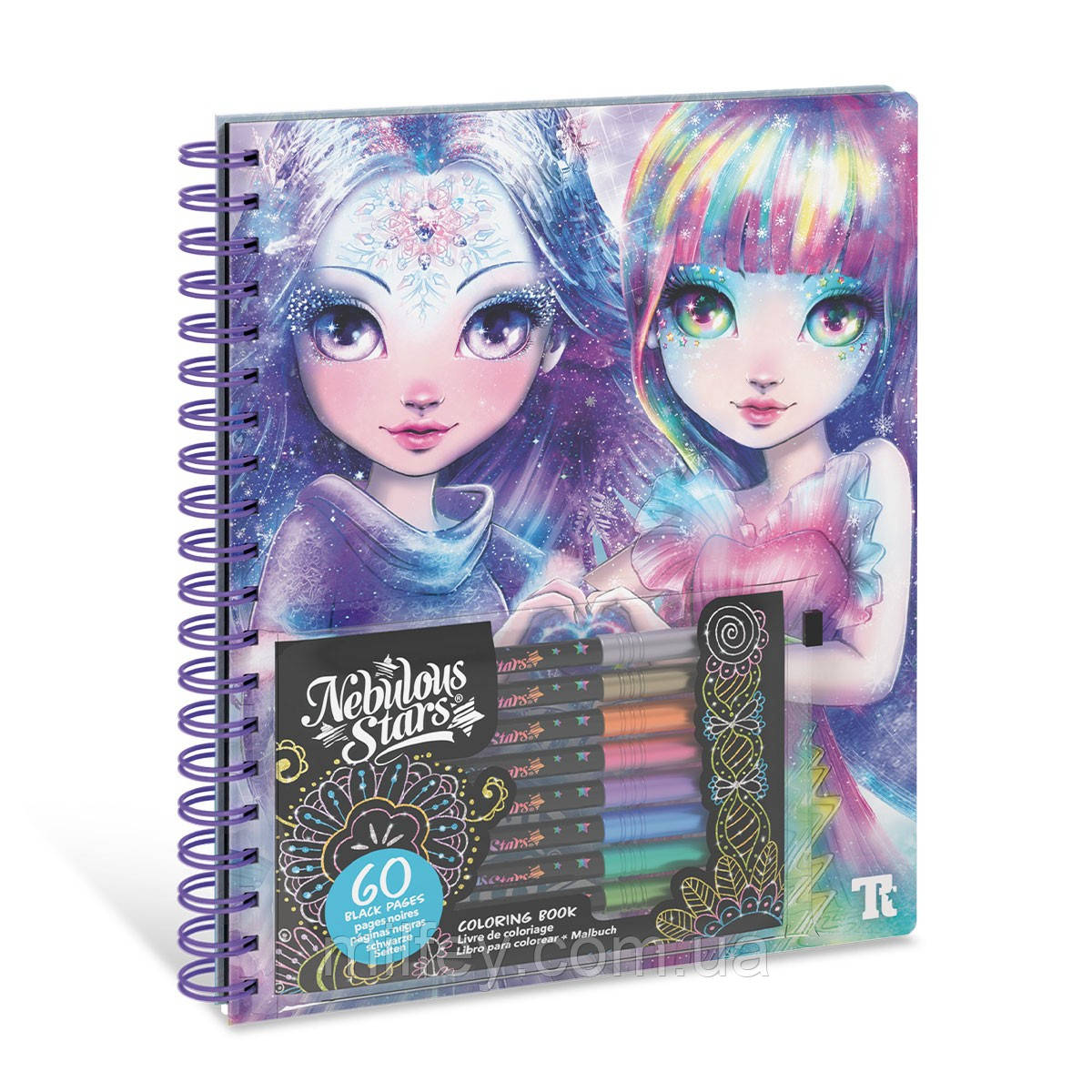 Набір для творчості NEBULOUS STARS - РОЗМАЛЬОВКА: АЙСЕДОРА, ЧОРНІ АРКУШІ, фото 1