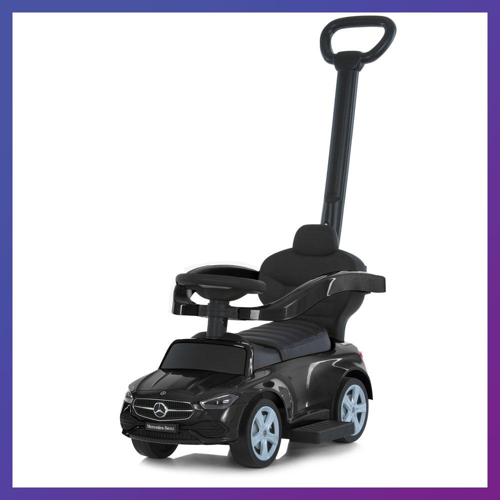 Дитяча каталка-толокар Mercedes 668L з батьківською ручкою 2 в 1 Чорний, фото 1