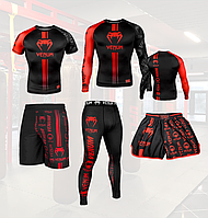 Комплект 3 в 1 Venum Logos рашгард, легінси, шорти, футболка.