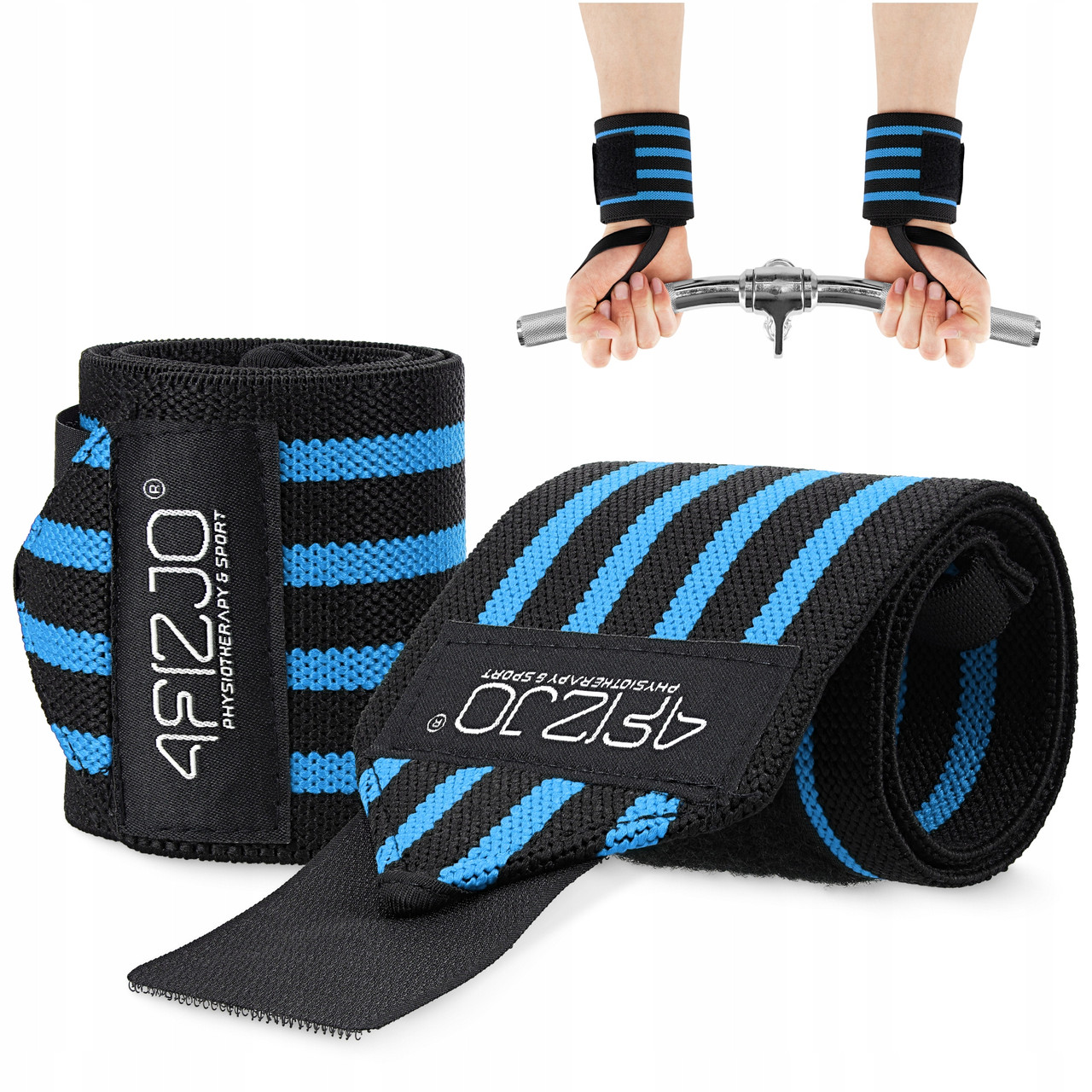 Бинти для зап'ясть (кистьові бинти) 4FIZJO Wrist Wraps Black/Blue (P-5907739317445), фото 1