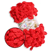 Пряжа Alize Puffy  Червоний №56