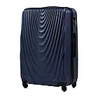 Валіза дорожня 95 л з розширенням Wings 304 L abs пластик на колесах, висувна ручка, кодовий замок, чорна, фото 2