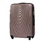 Валіза дорожня 95 л з розширенням Wings 304 L abs пластик на колесах, висувна ручка, кодовий замок, чорна, фото 4