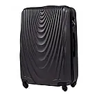 Валіза дорожня 95 л з розширенням Wings 304 L abs пластик на колесах, висувна ручка, кодовий замок, чорна, фото 5