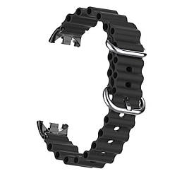 Силіконовий ремінець Mijobs Ocean для фітнес-браслета Xiaomi Smart Band 10 - Black