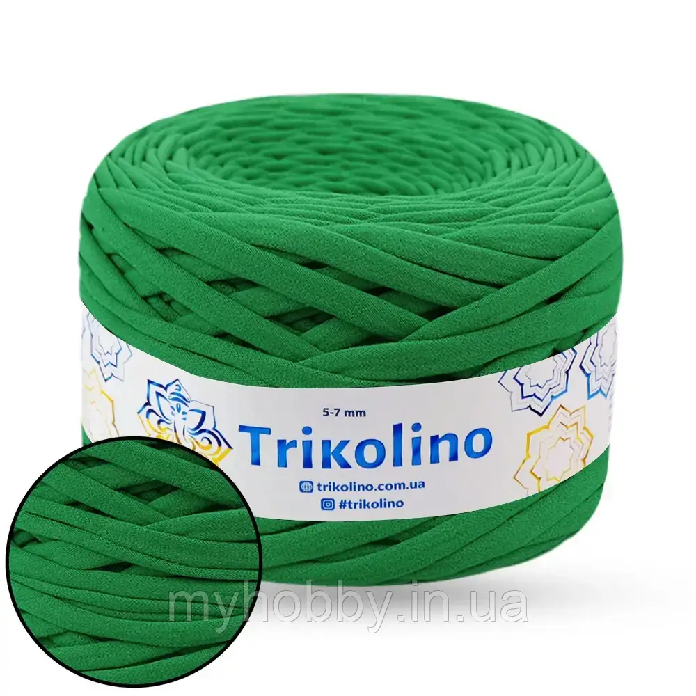 Пряжа Trikolino 5-7mm Лісовий зелений 100 м, фото 1