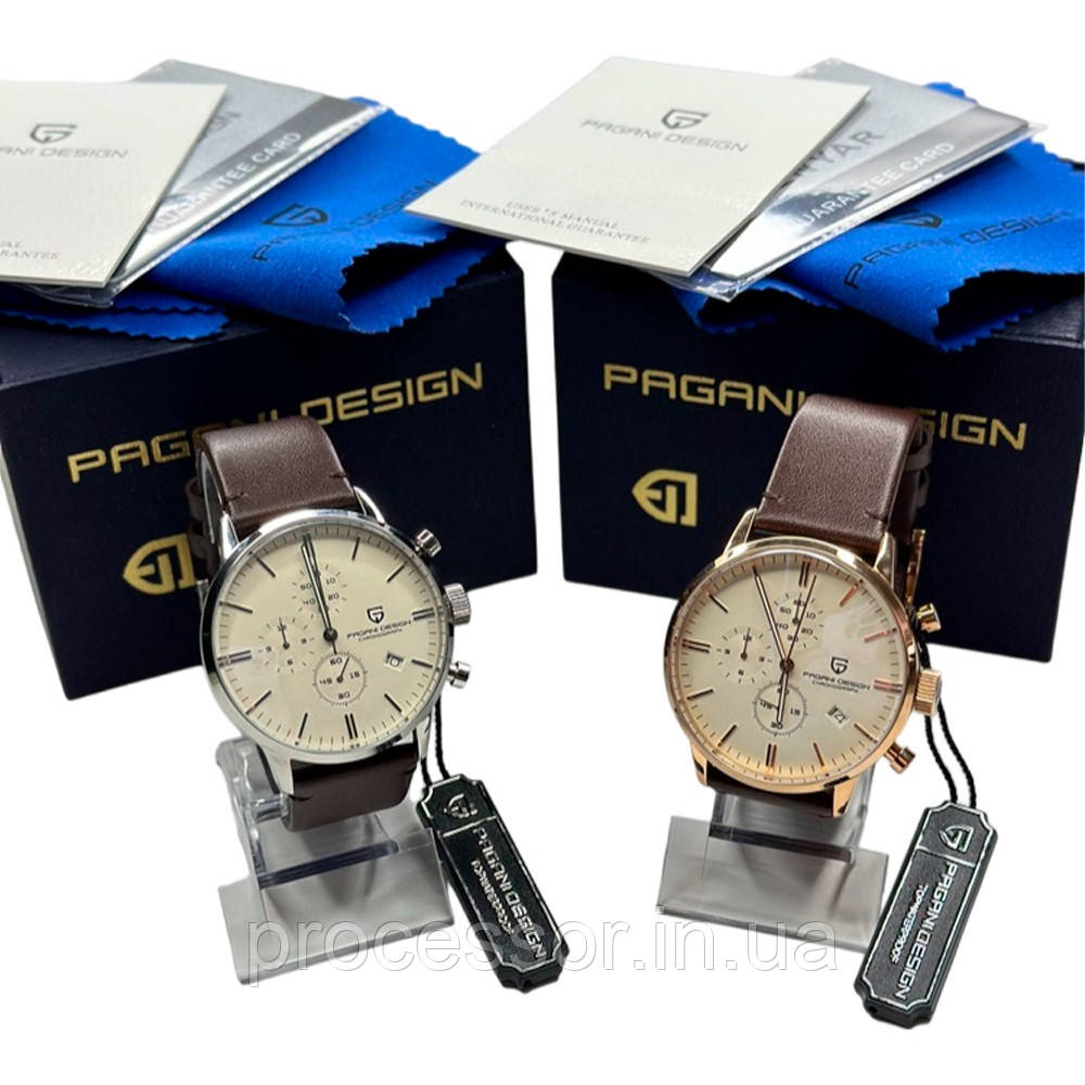 Чоловічий годинник Pagani Design PD-2720K Gold/Brown — Вишуканий Дизайн, фото 1