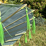 Парасолька для фотосесій зелена з китицями | китайська традиційна парасолька Свіжість, фото 5