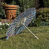 Парасолька для фотосесій блакитна з китицями | китайська традиційна парасолька Небесна пагода, фото 2