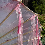 Рожева літня парасолька від сонця зі стрічками для фотографій Літній день, фото 6