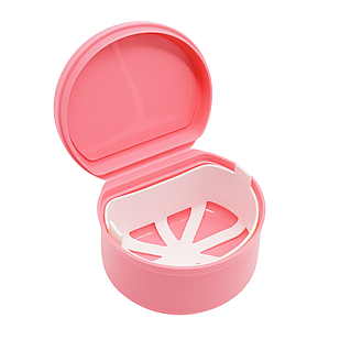 Бокс для Зубних протезів з корзиною РОЖЕВИЙ JD