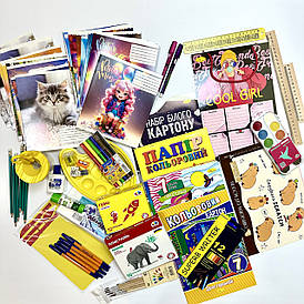 Готовий шкільний набір канцтоварів для дівчат 3-4 класів. 69 предметів