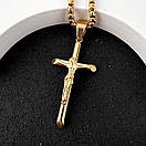 Хрестик з нержавіючої медичної сталі з розп'яттям, фото 4