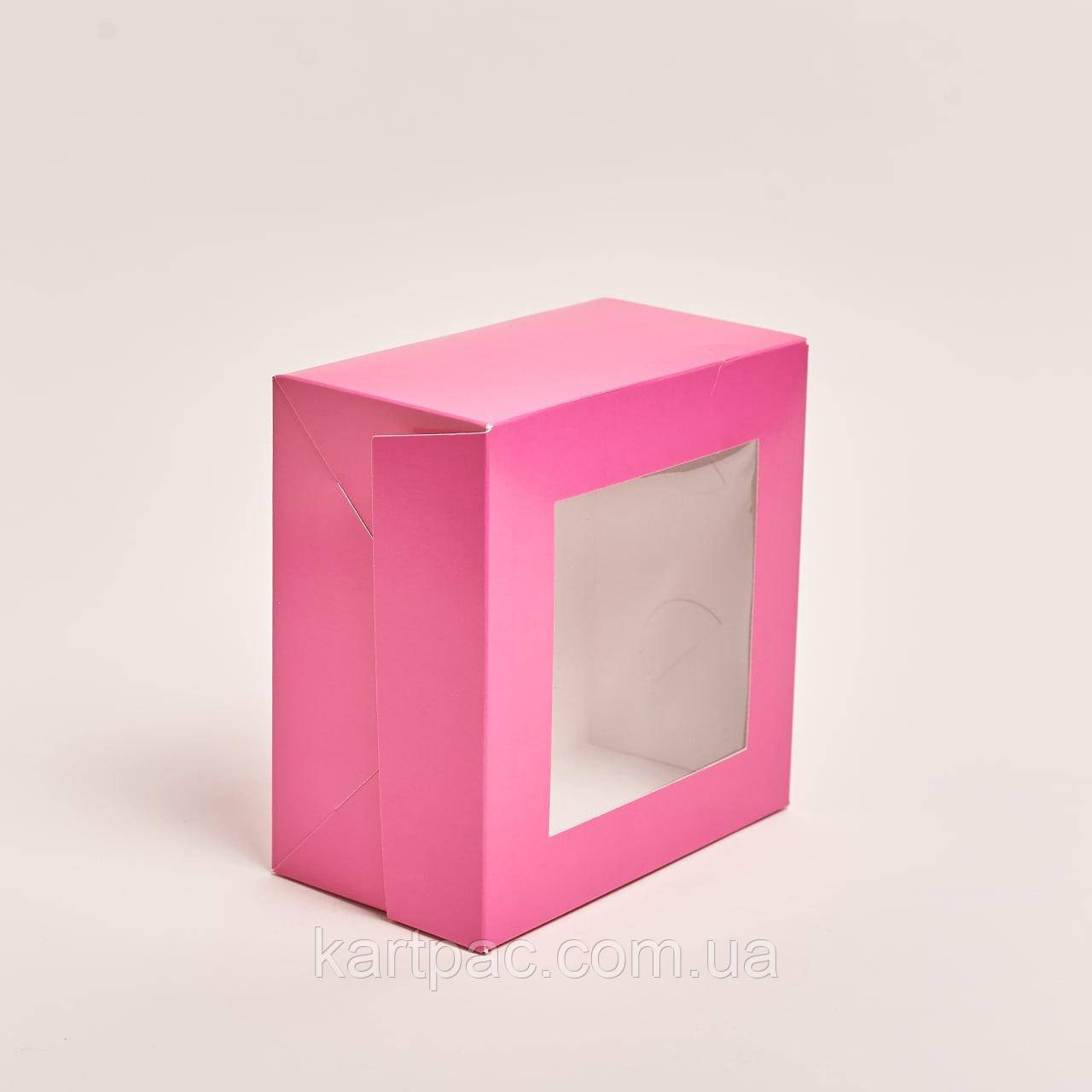 Коробка для кондитерських виробів 170*170*90 рожева, фото 1