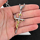 Хрестик з нержавіючої медичної сталі з розп'яттям, фото 2