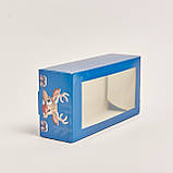 Коробочка для макарон солодощів з крейдованого картону 200*100*60 новорічна, фото 4