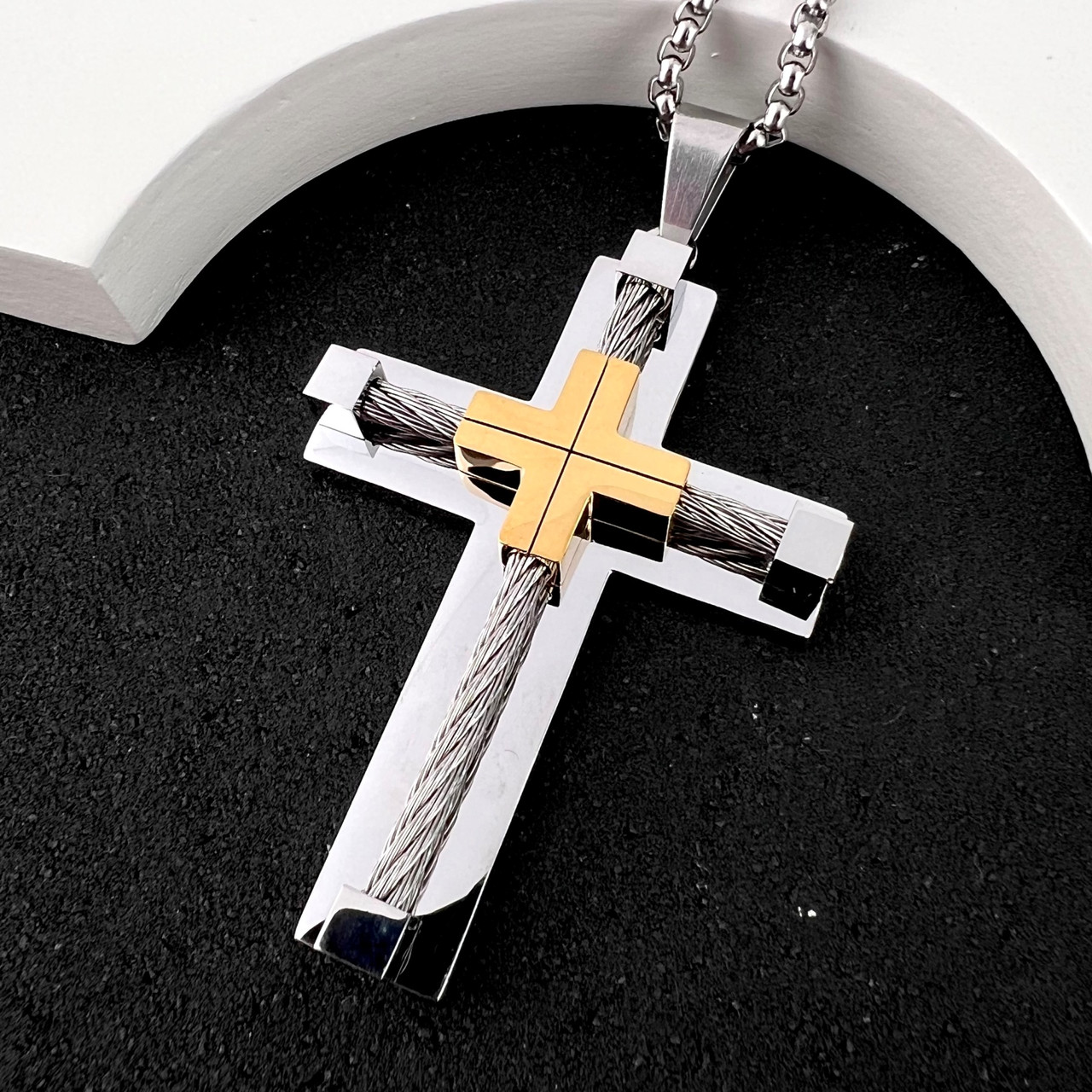 Хрестик з нержавіючої медичної сталі, фото 1